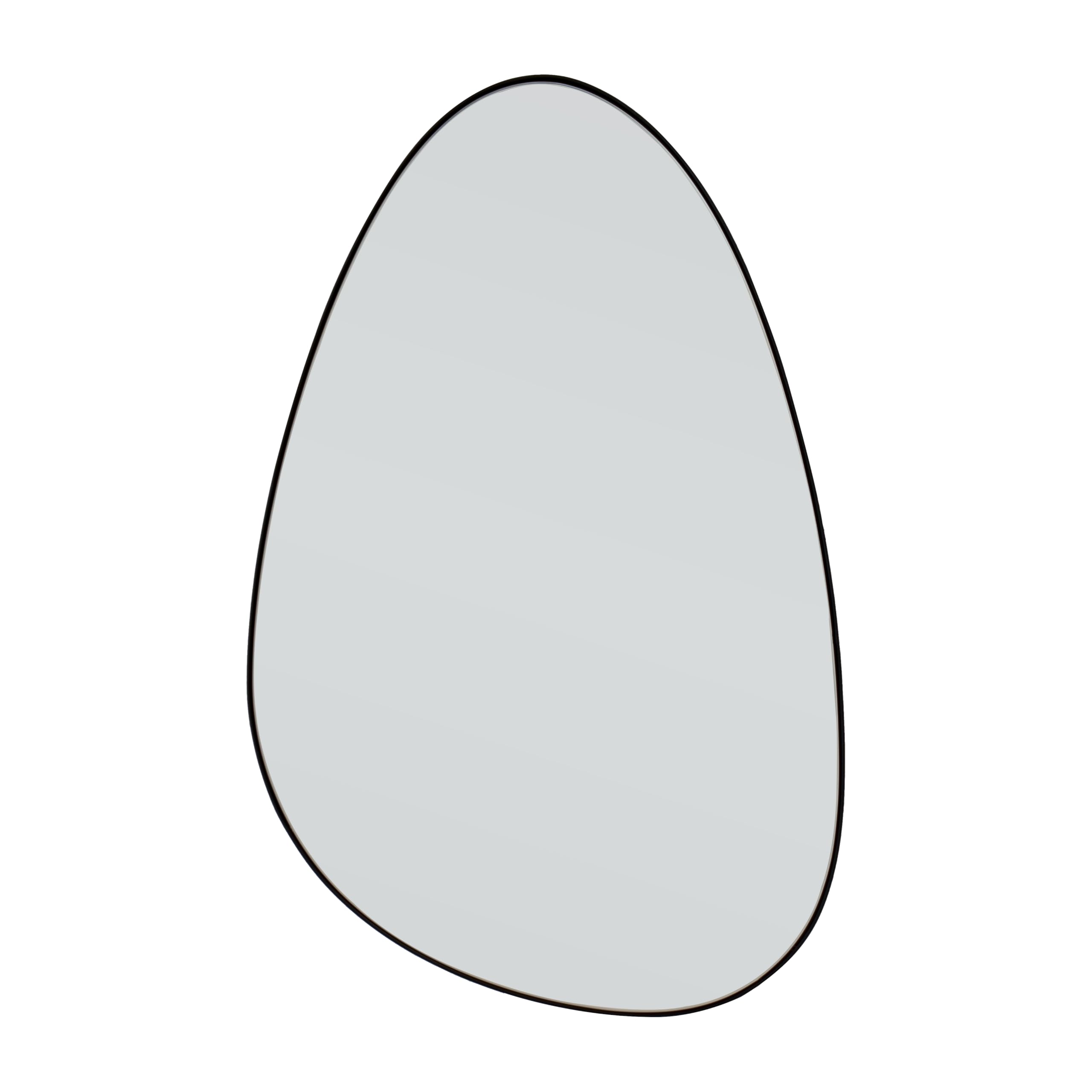 Home Selections Irregular Wall Mirror Black 40 x 60cm, Asymmetrical Pebble Mirror, Metal Framed, Wall Mounted