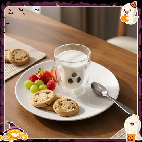 Taza de vidrio doble pared Ghost para Halloween 300 ml miniatura 3