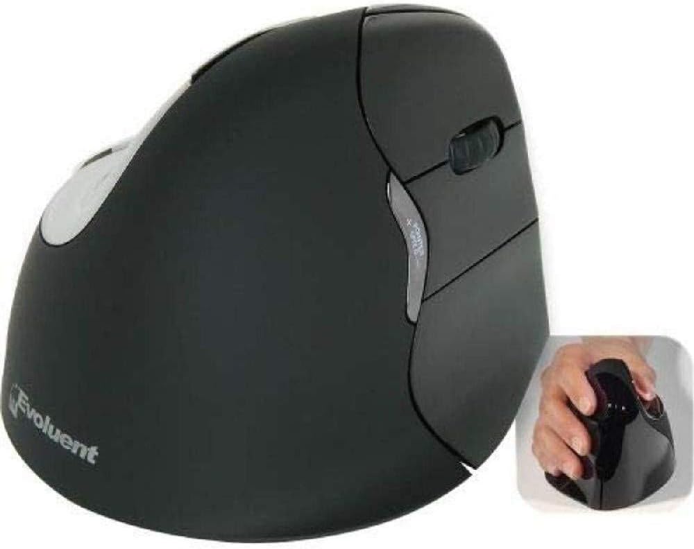Evoluent VMOUS4RBTHY Bluetooth Right Handed Vertical Mouse 4 right mac, White