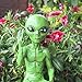 John Bernard & Company Rude Alien Statue “Flipping The Bird” 10″ H Shelf Sitter Extraterrestrial Figurine Funny Home or Garden Decoration (Cosmic Green)…
