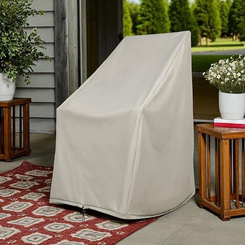 Shine Company Weatherproof Outdoor Rocking Chair Cover, 100% Woven Polyester, Elastic Cord with Toggle, Gray