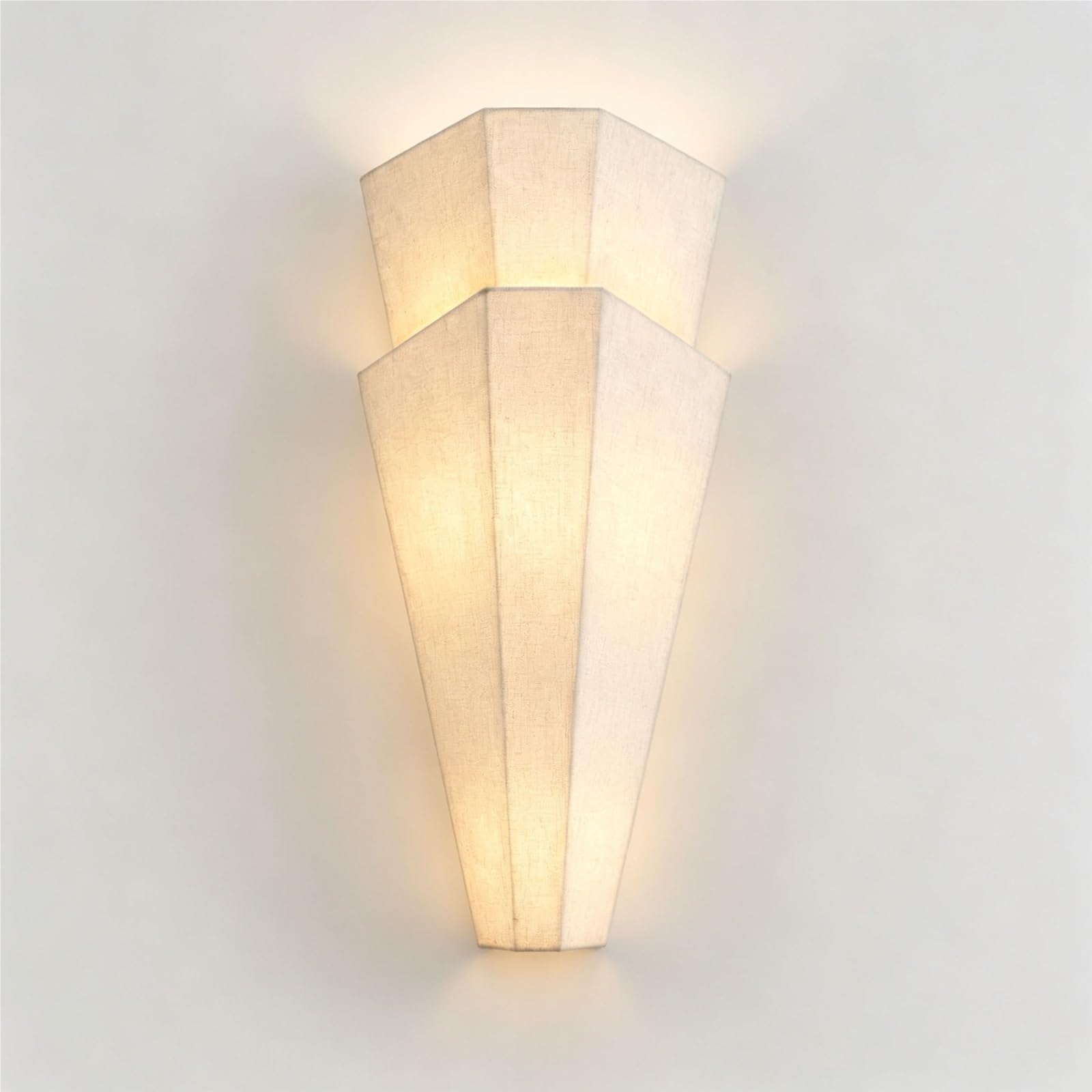 LUOYAOB Japanese Style Linen Wall Sconce Fabric Shade 3 Color Fixture