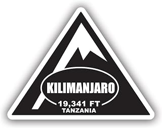 Mount Kilimanjaro Sticker Decal - Self Adhesive Vinyl - Weatherproof - Made in USA - Tanzania Climbed Climb Trek Hike Hiking 4" Wide