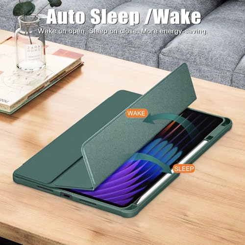 Image of MOCA Case for Xiaomi Mi Pad 8 /8 Pro /Pad 7 / Pad 7 Pro 11.2 inch, Smart Flip Case with Pen Holder, Trifold Stand, Magnetic Auto Sleep Wake, Hard Back Protection (Pine Green)