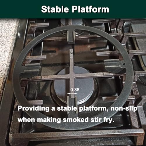 Wok Ring Replacement Parts for Gas Stove Burner Grates Cast Iron Wok Support Ring Universal Non-Slip Wok Pan 9 Inch Samsung GE Frigidaire Whirlpool Kitchenaid LG Range Stove Top Base Wok Burner Ring - Thumbnail 6