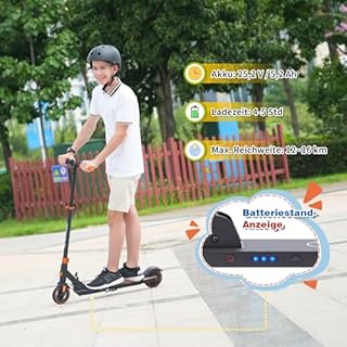 RCB TECH E-Scooter Kinder (8-12-16 Jahre) - Faltbarer Elektroroller - Max Reichweite 16 KM - Max. 20 KM/H - Geschenk für Kinder und Jugendliche