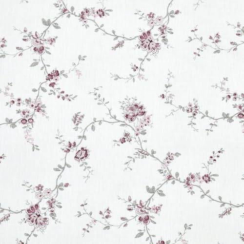 Image of LINENWALAS 100% Cotton Bed Sheet for King Size Bed, Floral Printed King Bedsheet with 2 Pillow Covers | 210 TC Soft, Breathable, Luxury Bedsheet (Vineyard, 108 x 108 Inches), White