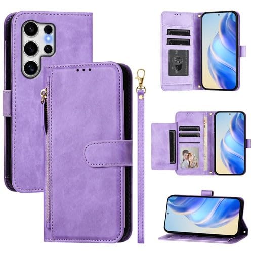 Étui Samsung S23 FE 5G anti-chute avec portefeuille zippé pour ranger vos cartes