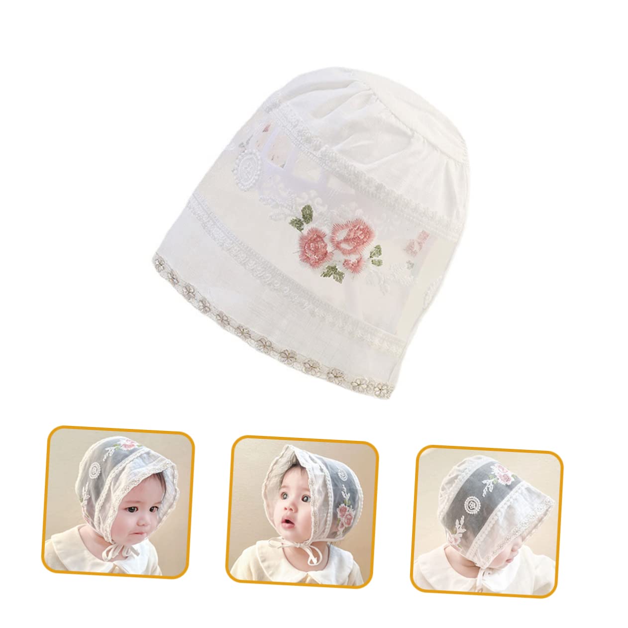 Cappello da Berretto Neonato Berretto da Estivo Berretto Foderato in Mussola Cappello da Bambina Cappello da Sole per Cappelli delle Ragazze Bianca Cotone