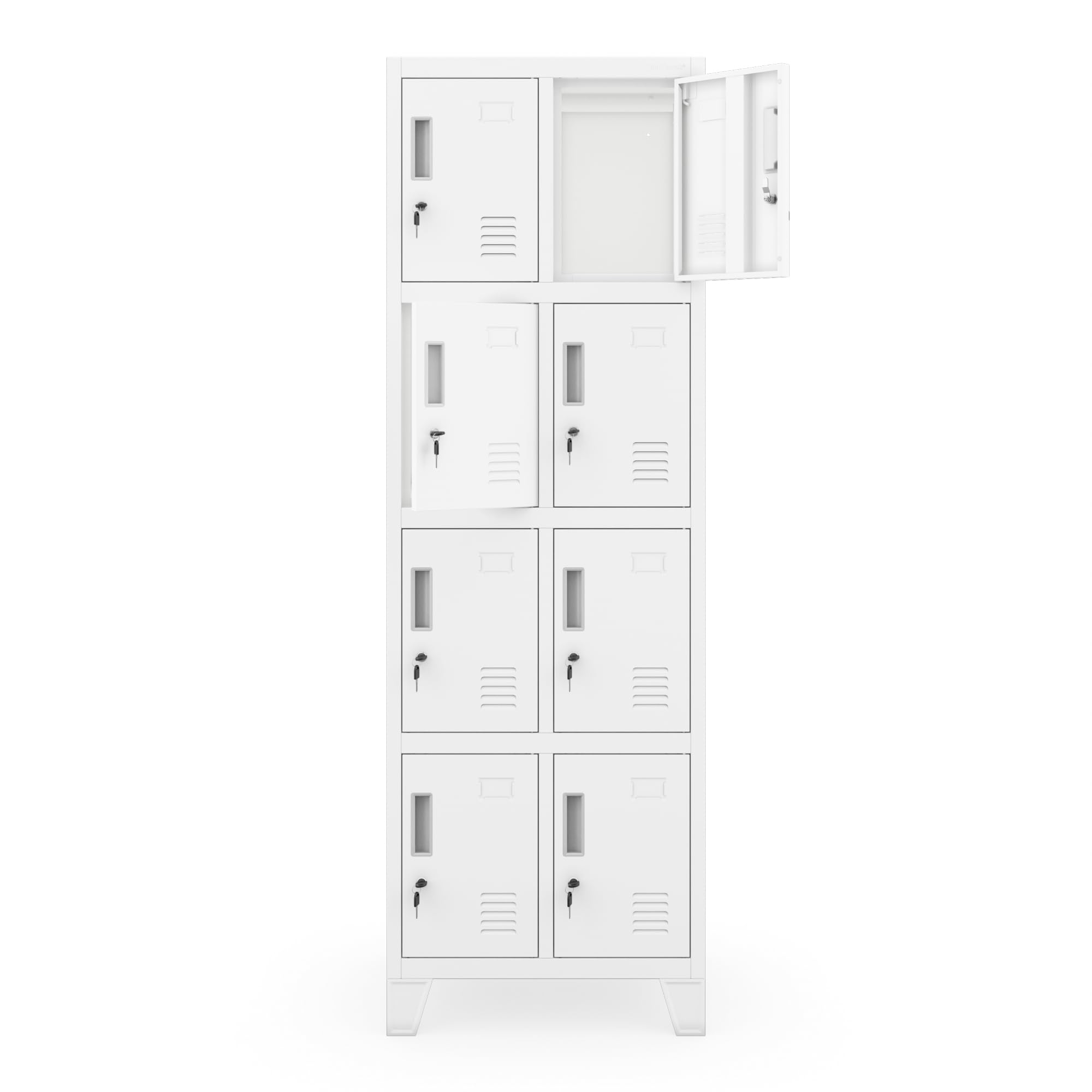 Jan Nowak Spind Metall Schulschließfach 8 Fächer 172 x 56 x 45 cm Schülerspind abschliessbar Sozialschrank mit Belueftung Garderobenspind Metallschrank, Personalspind