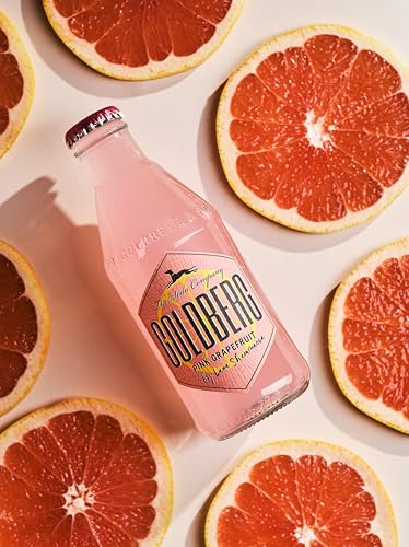 GOLDBERG Pink Grapefruit – 24 x 0,2 l Glasflaschen in Mehrwegkiste – Mit erfrischenden Grapefruitnuancen – Perfekt für fruchtige Cocktails, Longdrinks & Sommergetränke