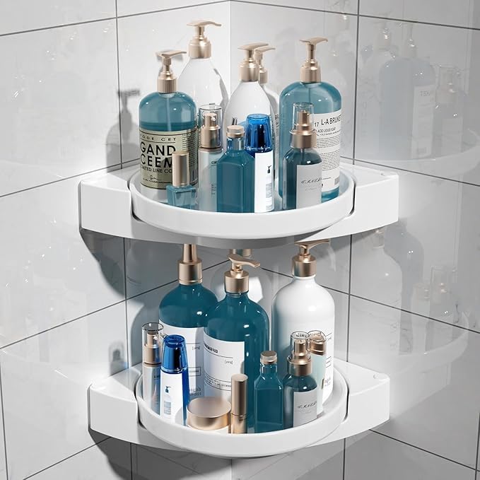 Shop Crowds Plastic Self Adhesive Rotating Bathroom Shelf/Rotating ...
