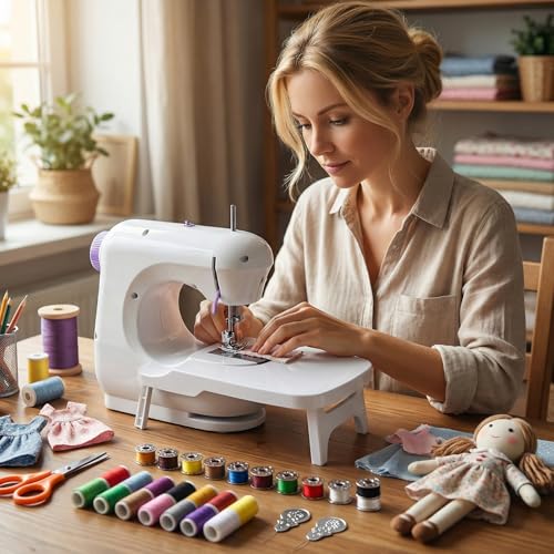 Mini machine à coudre portable idéale pour débutants et vêtements - 8