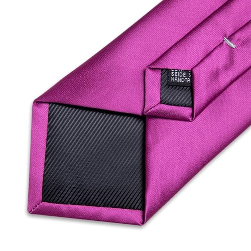 Image of DiBanGu Mens Silk Necktie Solid Color Tie and Pocket Square Cufflink Tie Clip Set Woven Plain Ties for Men Wedding Party