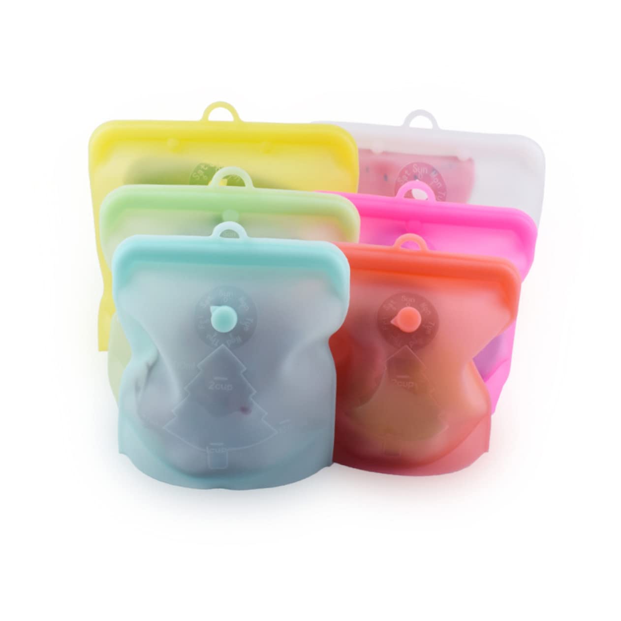 minkissy Sacchetti per Congelatore Riutilizzabili in Silicone Contenitori per Alimenti per Pranzo Snack Sandwich Frutta Verdura Ritenzione di Nutrienti Design a Prova di Perdite