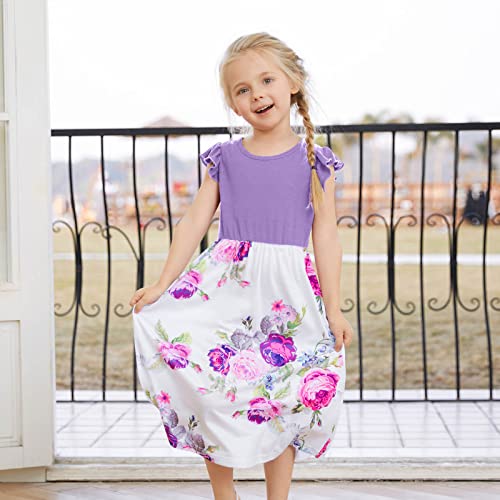 IFFEI Mommy and Me Dresses Matching Outfits Floral Printed Sleeveless Tank Maxi Dress for Mother and Daughter3