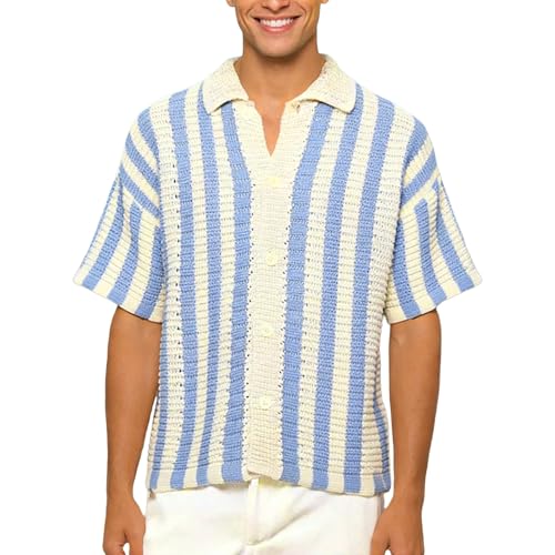 Chemise d'été en tricot pour homme anti-transpiration pour rester frais en vacances