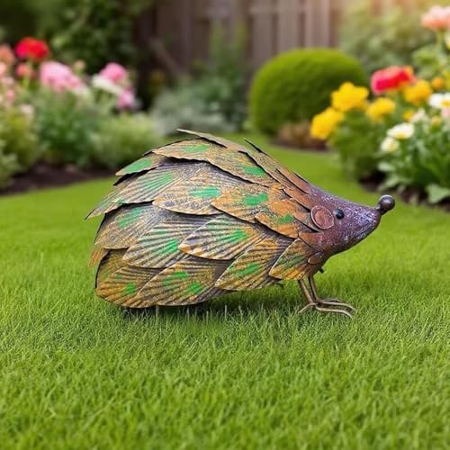 Hérisson décoratif en métal pour jardin et pelouse extérieure