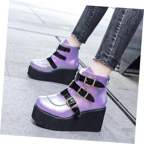 Bottines femmes rétro à talon épais confortables toutes saisons - 6