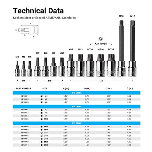 Capri Tools XZN Triple Square Spline Socket Bit, Metric (7mm (M7))