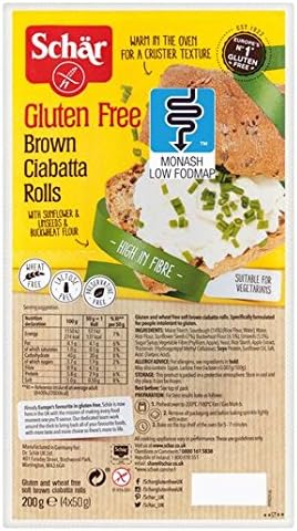 Schar Gluten Free Brown Ciabatta Rolls 4 x 50g