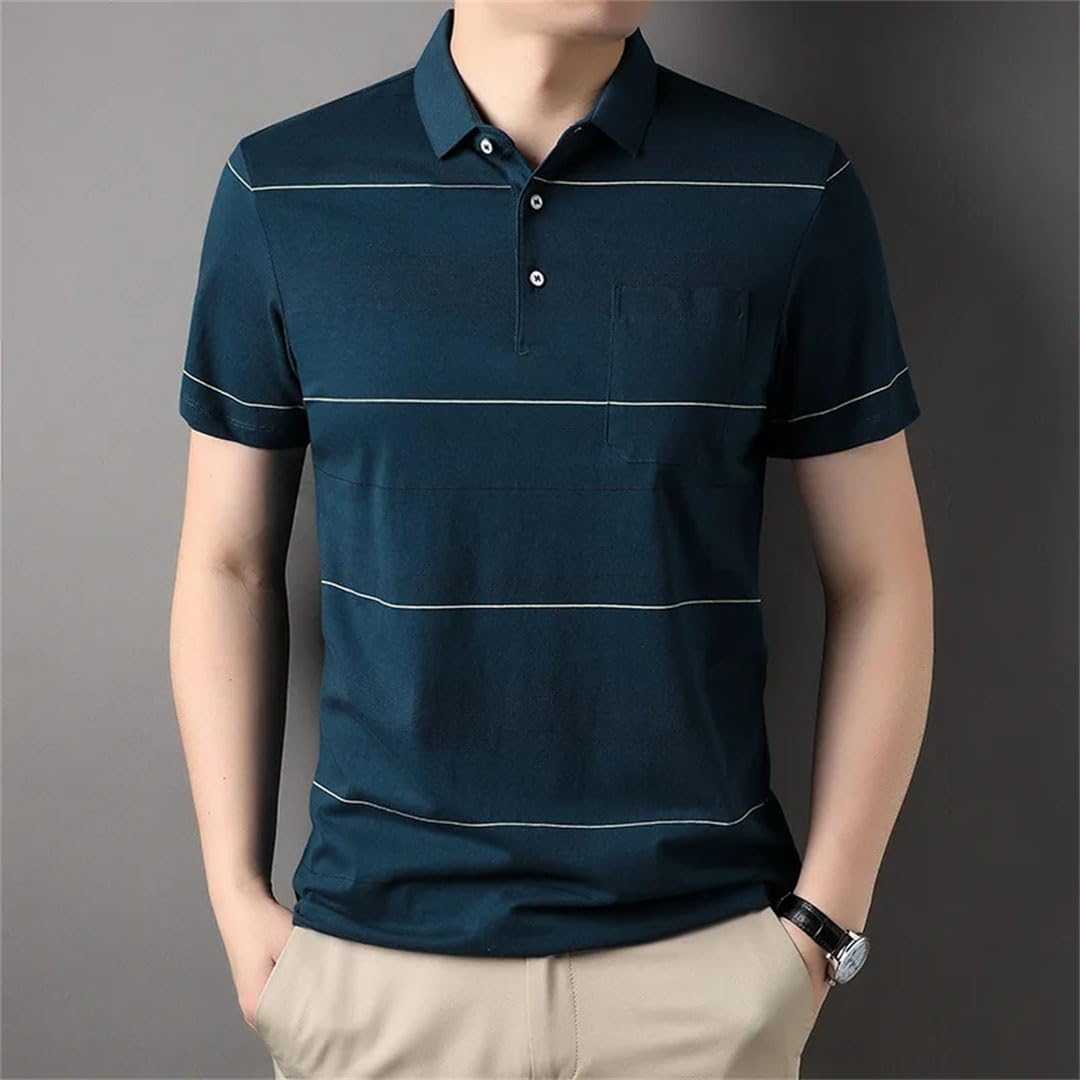 Polo de algodón para hombre, ropa básica de calle, holgada, de manga corta