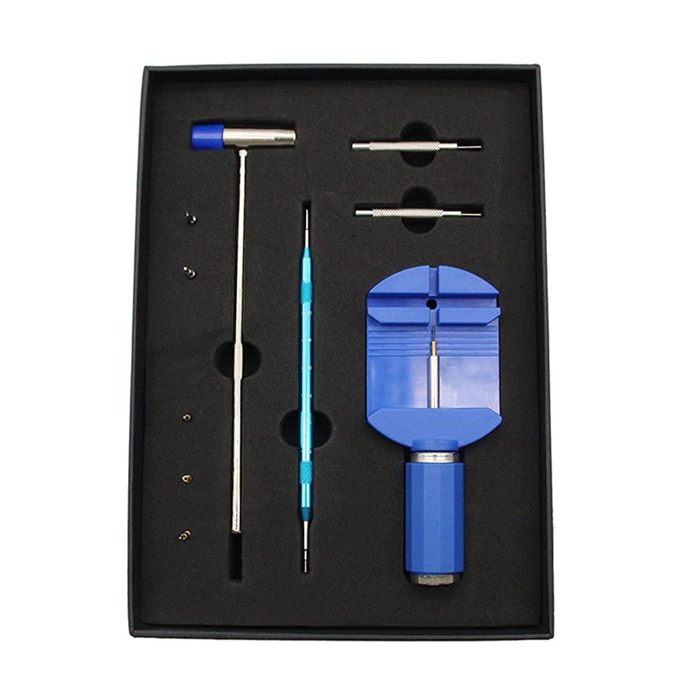 Reparación de relojes Reparación de relojes kit de herramientas de almacenamiento de mantenimiento Dispositivo de desmontaje Longitud del reloj Desmontaje Ajuste Medidor Ajustador kit de herramienta