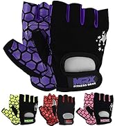 MRX Adjustable Weight Lifting Gloves Fingerless Gloves for Women, Reinforced Palm and Secure Clos...