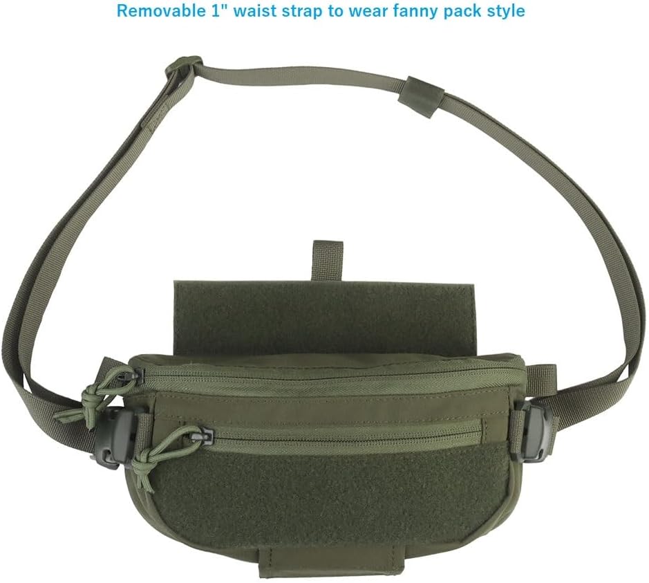 Tactical Drop Dangler Pouch with Hoop and Loop Sub Abdominal Carrying Kit Bag Utility Tool Pouch Waistpack for Chest Rig Vest - Image 2