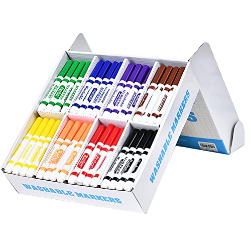 Image of Rarlan Washable Markers Bulk for Kids, Bulk pack, 8 Colors, 160 Count | Broad Line Conical Tip Coloring Markers, Classroom Must Have, School Supplies, Art Supplies & Back to School