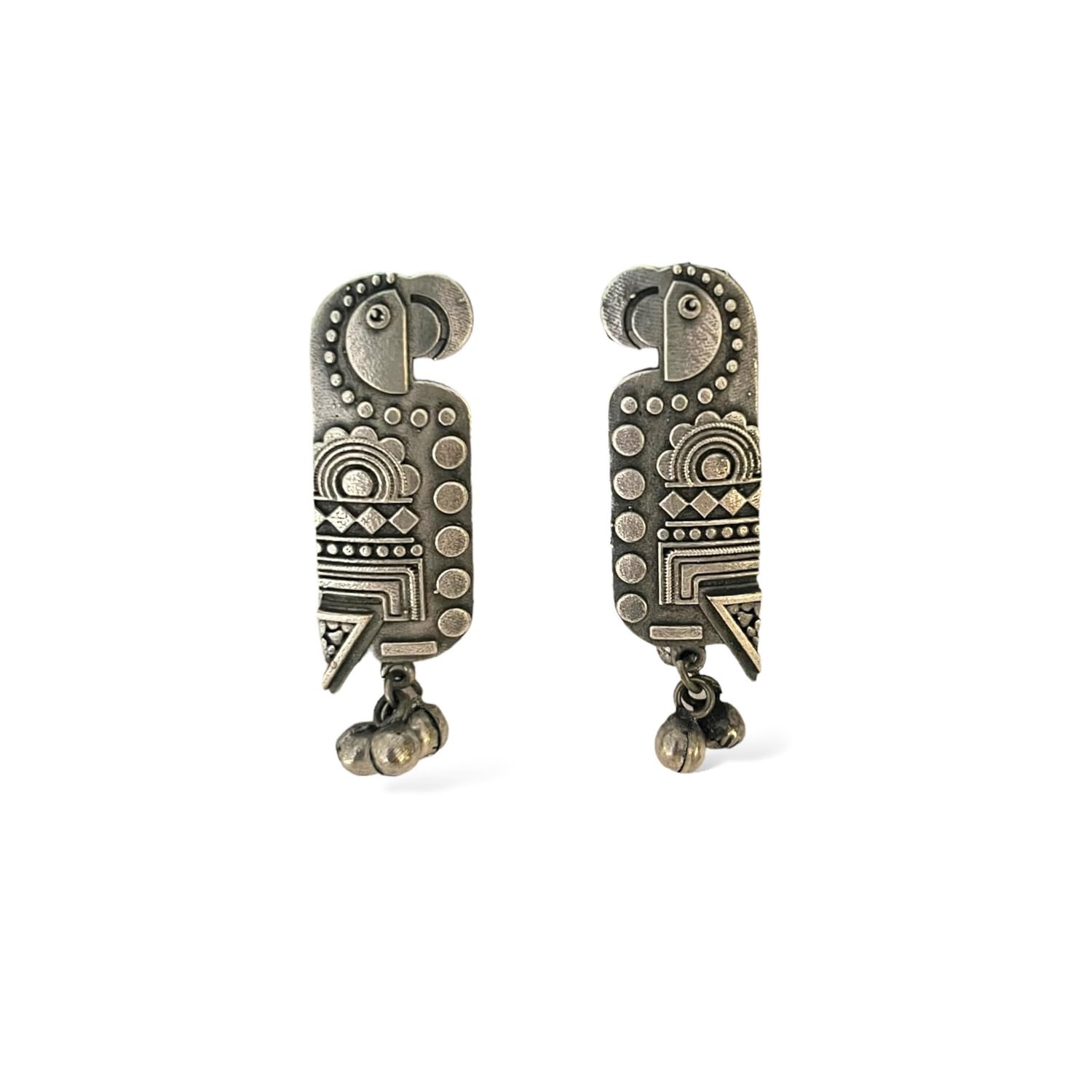 Kasturo Heritage Mithu Quirky Oxidized Earrings - Antique - Oxidized - Indian tribal - Banjara Jewellery (B0D63B6RGS) Amazon Price History, Amazon Price Tracker