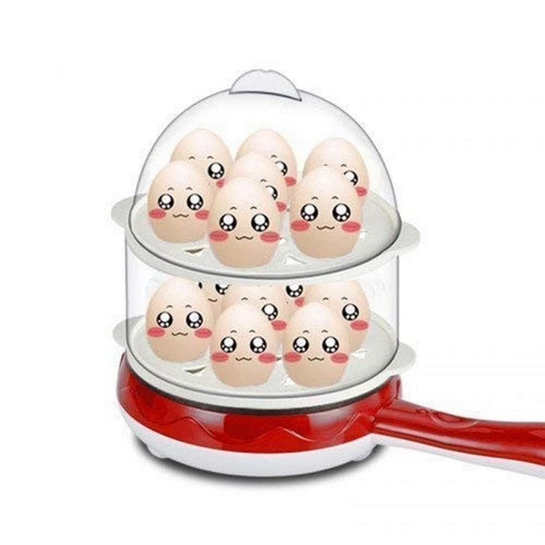 2 In 1 Electric Double Layer Egg Boiler Non-Stick Frying Pan For Omelette And Egg Boiler Steamer(14 Boiled Eggs)-picture-30