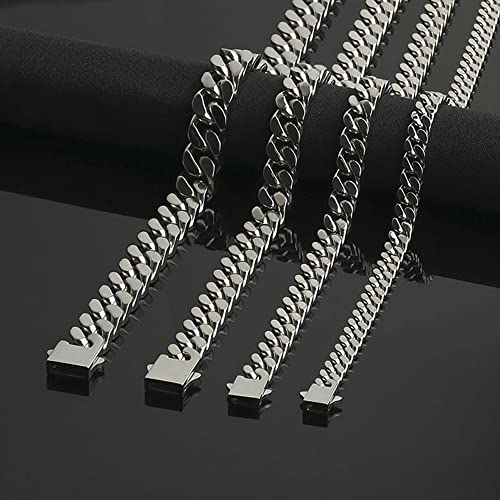 316L Stainless Steel Men Necklace Cuban Chain Links with Gift Box2