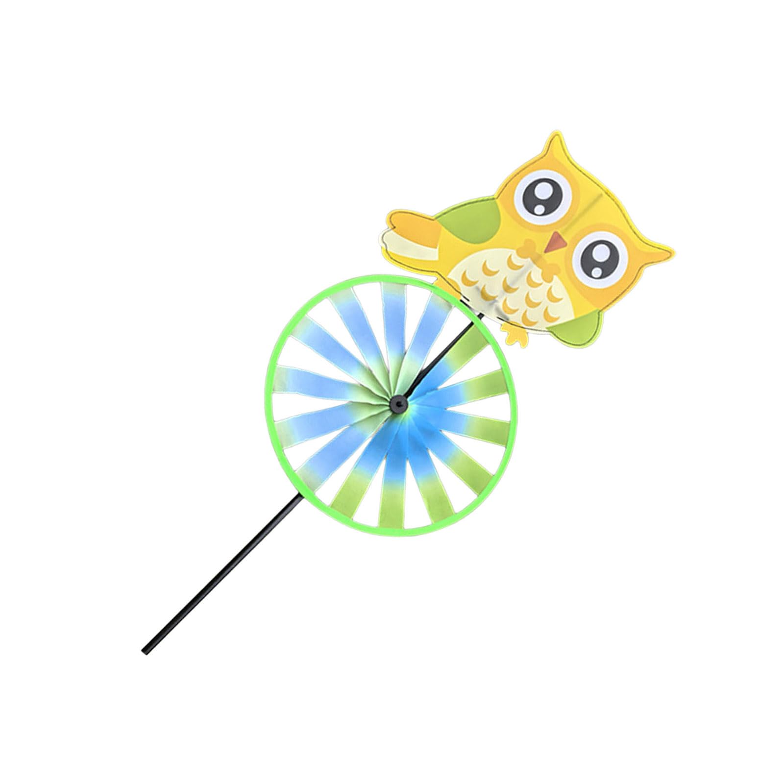 Buxuaaaa Yellow Rotating Owl Animal Winds Spinner Garden Ornament None Tools Required Ground Stake For Backyard Patios Balcony Playroom None Toxic Owl Windmill Kids Gift