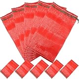 SEWACC Bolsas de Malla para Verduras Reutilizables Cordón 50 Piezas Tamaño 49X27 CM Color Rojo Bolsa de Almacenamiento para Cebollas Patatas Ajos Naranjas y Manzanas para Hogar y