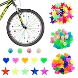 72 Stück Bunten Fahrradspeichen, Kinderfahrrad Speichenreflektoren Fahrrad Bunt, Reflektierende Fahrrad Zubehör, Speichenreflektoren und Dekorationen, Sicherheits Deko für Kinderfahrrad Mädchen und Ju