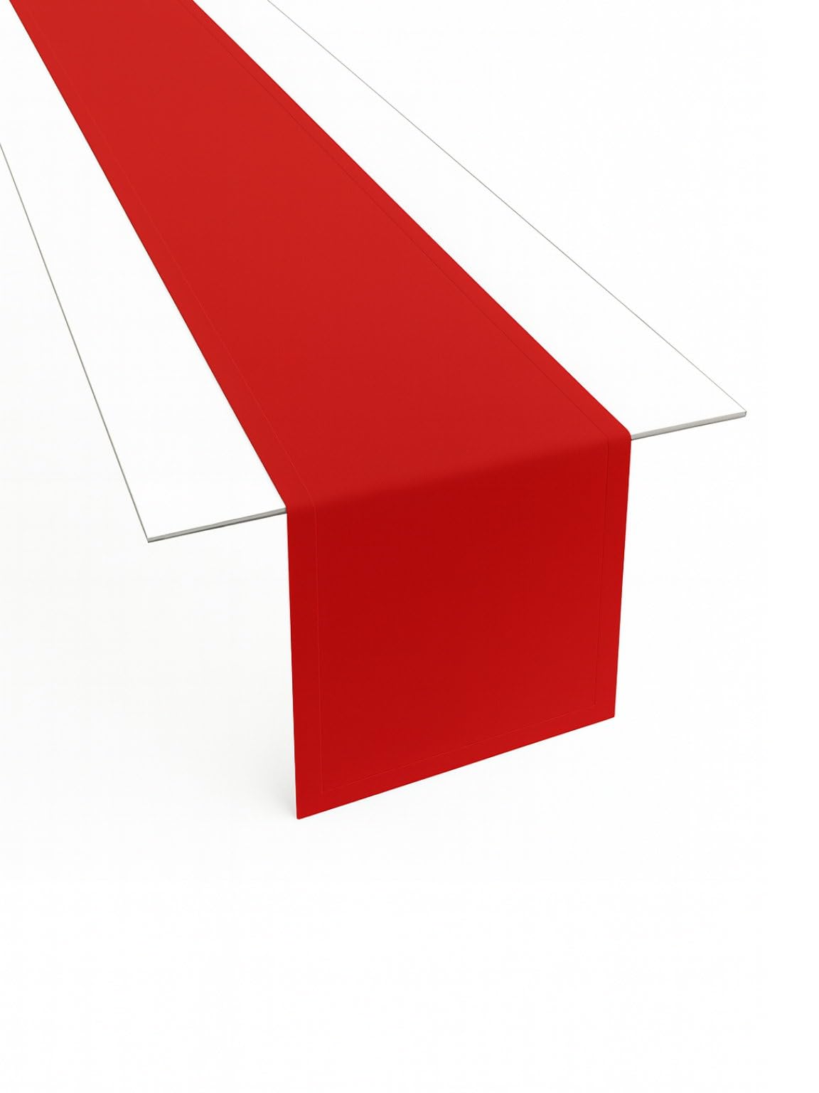 Tischläufer aus Minimate Gewebe. Modern, glatt, breiter Saum, bügelfrei, strapazierfähig, waschbar bis 60°C, trocknergeeignet. Küche und Wohnzimmer. Größe und Farbe wählbar. (Rot, 40 x 250)
