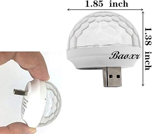 Miniatura 6 de Mini luz de DJ de escenario de control de voz USB, luz de bola de discoteca, mini luz estroboscópica portátil, luz ambiental LED USB para automóvil,