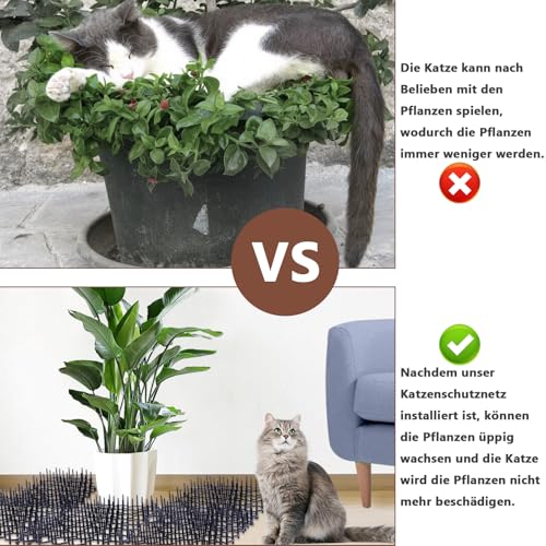 katzenschreck für Garten - 15 Stück Katzenabwehrmatten für draußen, effektive Katzengitter zur Abwehr von Katzen und Anderen Tieren (20 * 15cm, 15)