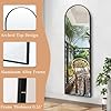 Amazon.com: GlasFlength Arched Full Length Mirror, 58"x18" Full Body ...