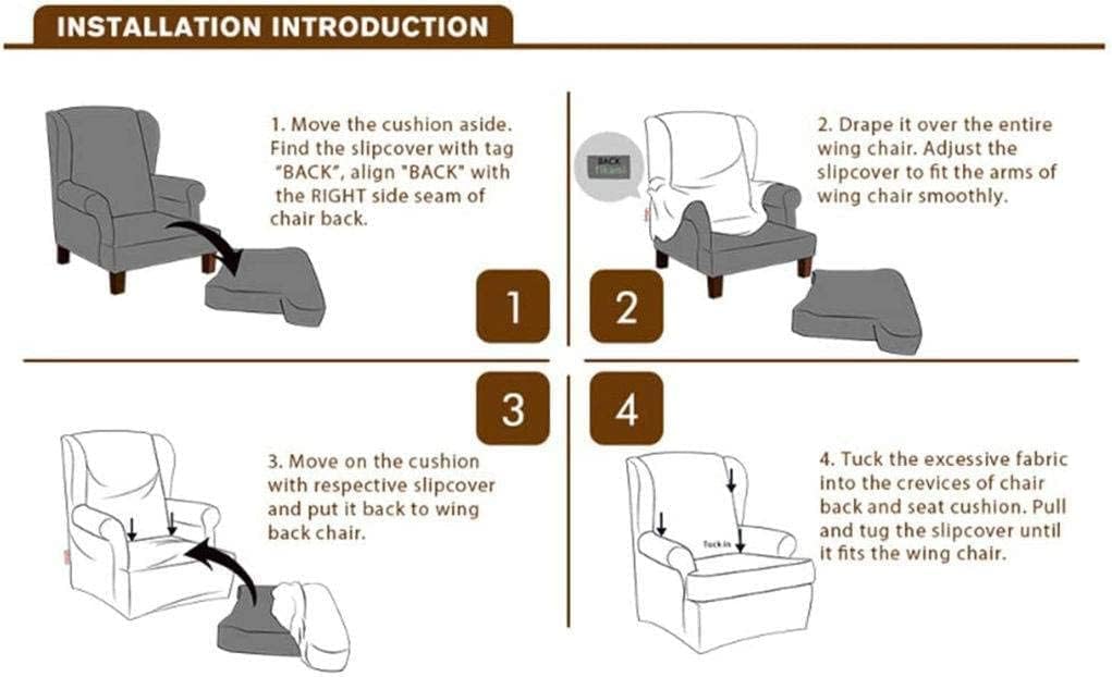 Stretch Armchair Chair, 2-Piece Super Soft Wingback Chair Slipcover Elasticity Solid Color Anti Scratchc Wing Chair Covers Pets Kids Children Dog Cat (Color : Light Grey, Size : 2 Piece)