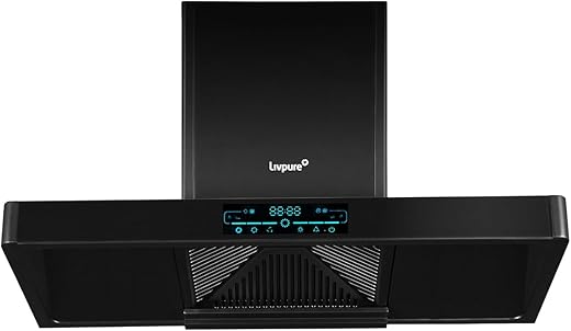 Livpure Dash 90 1450 m3/hr T-Shape ||Filterless Auto-clean Chimney With Digital Display || 10 Year Warranty On Motor (2 Year Comprehensive), (Touch…