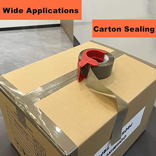 Cosimixo 6-Pack Heavy Duty Brown Packing Tape With Dispenser, 2.5 Mil X 1.88 Inch X 110 Yards,Ultra Strong,Industrial Shipping Box Tan Packaging Tape For Moving, Office, & Storage #TOP4