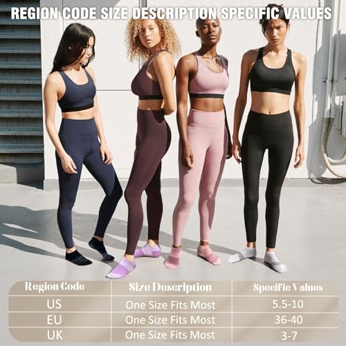 4 Pairs Pilates Grip Socks for Women Yoga Barre Grippy Socks Non Slip Grip socks for Yoga, Barre, Barefoot4