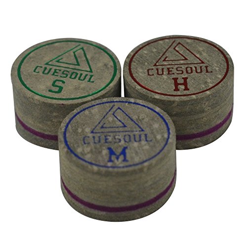 CUESOUL 3pcs Pigskin 14mm 10 Layer Cue Tips for Billiard Pool Cues