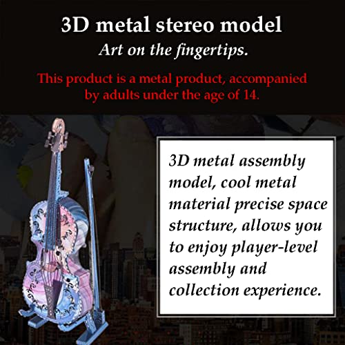 Gra logiczna Puzzle ze stali nierdzewnej Puzzle 3d dla dorosłych Skrzypce Puzzle 3d Decor Zestawy modeli dla łamigłówek w wieku 14 lat i więcej Wyjątkowe prezenty Dekoracja