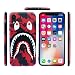 Case for iPhone XR 2018: Shark Face Case Street Fashion Luxury Flexible Durable Designer Protective TPU Cover/Bumper/Skin/Cushion with Wrist Strap (fits 6.1" iPhone XR only) (Red)