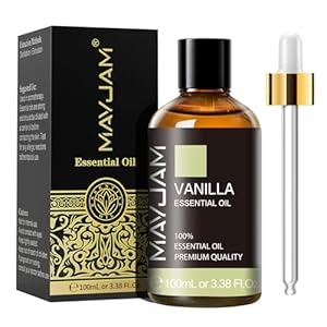 MAYJAM Vanilla Essential Oils 100ML, Vanilla Oil for Diffuser, Humidifier, DIY, Home, Office