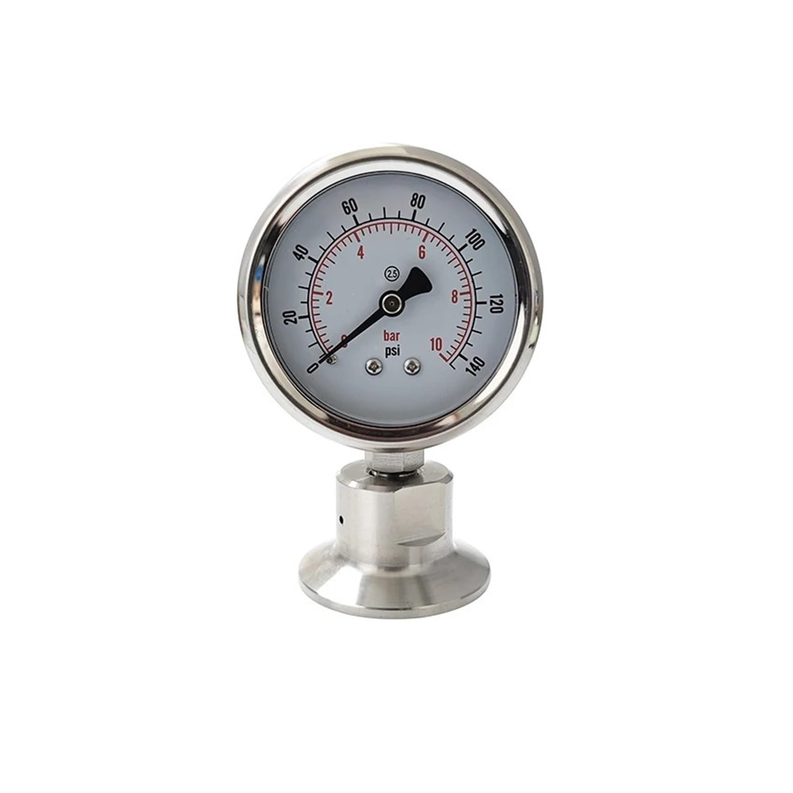 Lofwsgprx Manometer Mpa/Bar/Psi 1.5 “Tri Clamp (50.5Mm) Pressure Gauge Ss304 Stainless Steel Ss316(0-6Bar,Tri Clamp 50.5Mm)