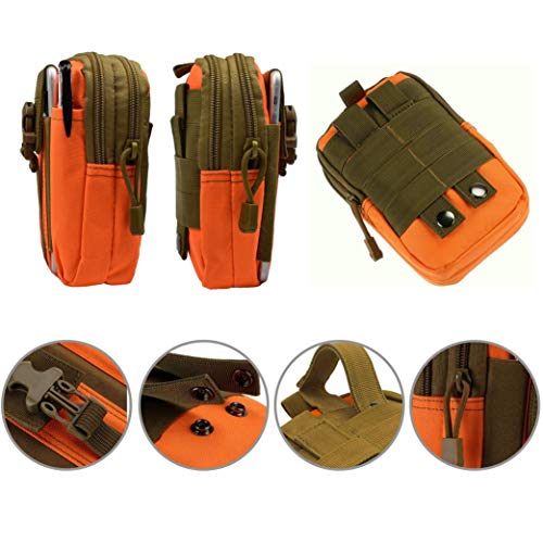 Dounto Tactical Waist Pouch Edc Molle Waist Bag Belt Phone Pouch Holster Purse Carrying Pouch For Smartphone, Tools Orange thumb #1